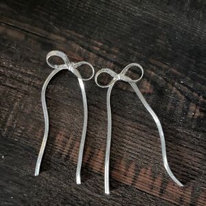 Elegant Silver Bow Earrings